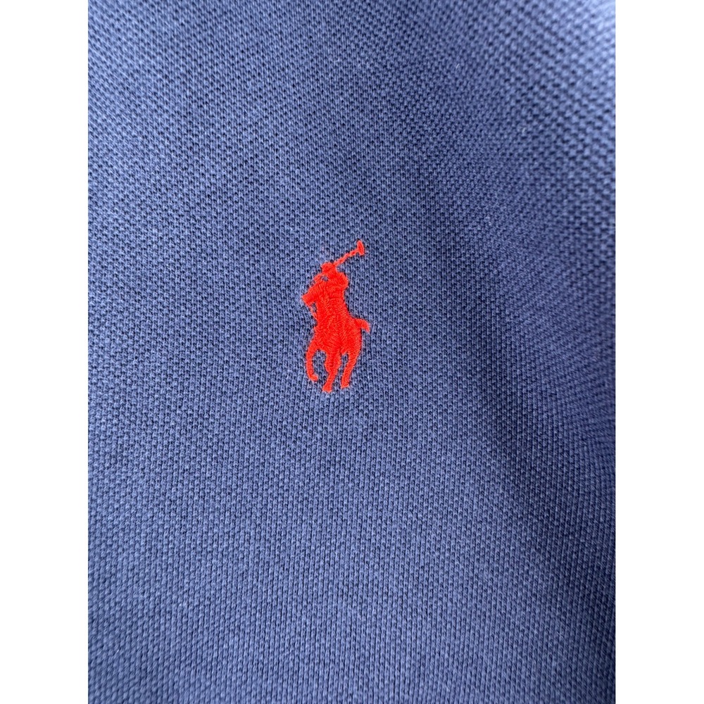 Polo Ralph Lauren - Long Sleeve Polo Pique Cotton - Navy Blue - L - Mens - Picture 2 of 9